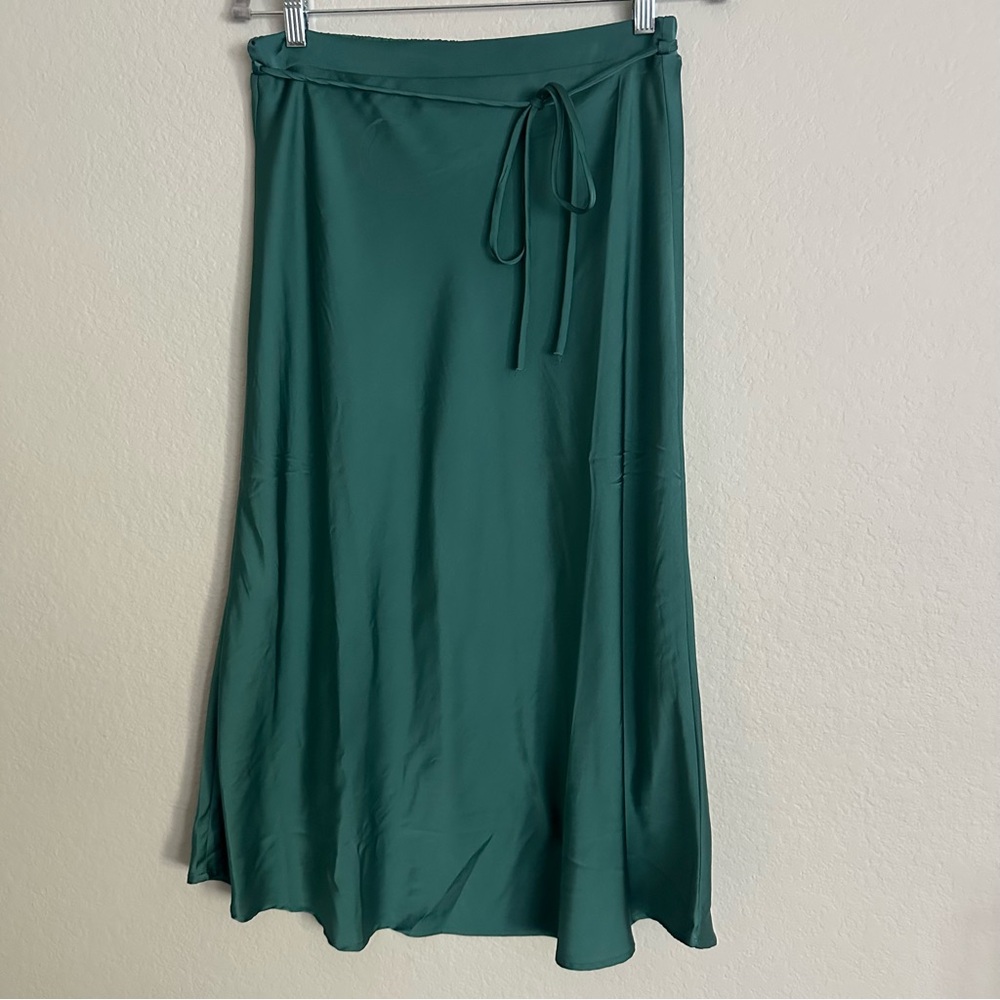 Emerald Midi Satin Skirt